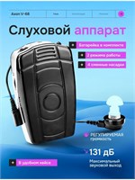 Слуховой аппарат Axon V-68 предназначен для людей со слабым слухом и устанавливается внутри уха. Он поставляется в удобном чехле вместе с батарейкой и запасными насадками. Этот аппарат помогает усилить звук для улучшения слышимости. 1000017903