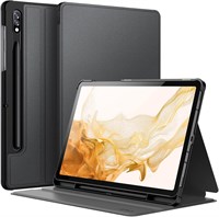 Чехол JETech для Samsung Galaxy Tab S8 2022/S7 2020 (11 дюймов) с держателем S Pen, тонкий защитный чехол-книжка с подставкой и многоугольным обзором (черный) 1000018631