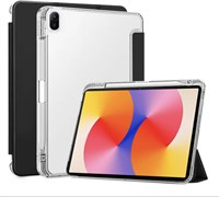 Чехол SKEIDO для планшета Huawei MatePad SE 11 дюймов (2024) из акрила, прозрачный, антижелтый, с держателем для стилуса, автоматическим переходом в спящий режим и многоугловым креплением (черный) 1000018637