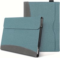 Модный защитный чехол Heycase из искусственной кожи для Surface Pro 11/10/9 13 дюймов, с держателем для ручки, мягкий чехол для планшета из ТПУ, комплексная защита, синий + серый 1000018639