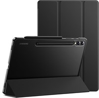 Чехол JETech для Samsung Galaxy Tab S10 Plus/Tab S9 Plus (12,4 дюйма), прозрачная задняя крышка, складывающаяся в три раза, защитная подставка для планшета, поддержка зарядки S Pen, автоматическое включение/выключение режима сна (графитовый черный) 1000018653