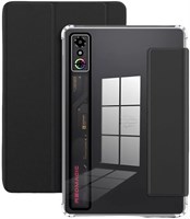 Чехол Gruattreay, совместимый с игровым планшетом Nubia RedMagic 3 Pro 9,06 дюйма, выпущенным в 2025 году, с магнитной подставкой, прозрачной задней крышкой из кожи (черный) 1000018689