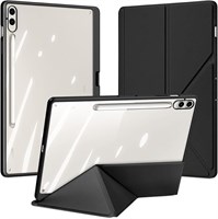 Чехол Gruattreay, совместимый с планшетом Samsung Galaxy Tab S10 Ultra 14,6 дюйма (2024), прозрачный, с тремя сгибами, плоский, съемный, с функцией автоматического перехода в спящий режим и пробуждения (черный) 1000018694