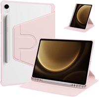 Чехол Gruattreay для планшета Samsung Galaxy Tab S10 FE 10,9 дюйма (2025) из кожи с функцией автоматического пробуждения/режима сна, вращающейся на 360° подставкой, прозрачной акриловой задней крышкой с держателем для карандашей (розовый) 1000018762