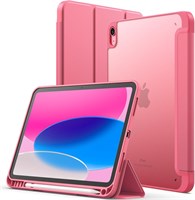 Матовый чехол JETech для iPad (A16) 11-го/10-го поколения (2025/2022) с держателем для карандаша, матовой полупрозрачной задней панелью, тонкий защитный чехол-подставка (розовый) 1000018764