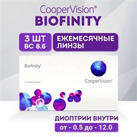 Контактные линзы CooperVision с параметрами -2.00 и базовым радиусом кривизны 8.6 предназначены для ношения в течение одного месяца. 1000020326