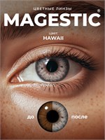 Контактные линзы MAGESTIC HAWAII серого цвета, 1 пара, срок использования 12 месяцев, без оптической силы. 1000020334