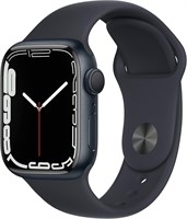 Смарт-часы Apple Watch Series 7 (GPS, 41 мм) — корпус из алюминия цвета «Полуночный» с ремешком Midnight Sport — стандартный размер. Фитнес-трекер, приложения для измерения уровня кислорода в крови и ЭКГ, постоянно включенный дисплей Retina, водонепроница 1000020438
