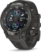 Garmin Instinct® Crossover AMOLED, прочные гибридные GPS-смарт-часы с аналоговыми стрелками и ярким AMOLED-дисплеем, цвет угольно-черный, с угольно-черным силиконовым ремешком. 1000020487