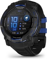 GARMIN Instinct® 3 – 50 мм, черный с синим ремешком | Яркие 1,3-дюймовые AMOLED-часы с временем автономной работы до 24 дней | Прочный корпус со встроенным фонариком и интеллектуальными уведомлениями 1000020500