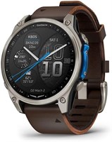 GARMIN D2™ Mach 2 – 47 мм, титан, ремешок из коричневой кожи Oxford | Авиаторские смарт-часы с временем автономной работы до 14 дней | 1,4-дюймовый AMOLED-дисплей, сапфировое стекло и титановый безель 1000020507