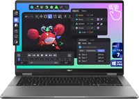 Ноутбук ASUS Vivobook Flip Copilot+, Intel Ultra 7-256V, 16 ГБ оперативной памяти LPDDR5x, SSD PCIe 1 ТБ, 14-дюймовый сенсорный OLED-экран WUXGA (1920 x 1200), графика Intel Arc Graphics, клавиатура Chiclet с подсветкой, Windows 11 Pro, матовый серый цвет 1000020558