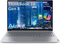 Лэптоп Lenovo ThinkBook 16 Gen 8 с диагональю дисплея 16 дюймов и разрешением FHD+ предназначен для бизнеса. Он оснащен процессором Intel 16-ядерный Ultra 7 255H (который превосходит i7-13900H), 64 ГБ оперативной памяти DDR5, 2 ТБ накопителя PCIe SSD, под 1000020596