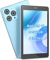 Планшет C idea 2025 Android 15, 8 дюймов, 8 ГБ ОЗУ, 512 ГБ ПЗУ, IPS HD экран 1280 * 800, двойная камера 5 МП + 8 МП, планшет для взрослых, CM816Pro (синий) 1000020785