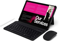 Комплект планшета JSYES TAB-J12 на базе Android, черный, 1 ТБ памяти, беспроводная клавиатура, мышь, чехол-книжка, стилус Stylus Pen Pro, защитная пленка для экрана (серебристый). 1000020791