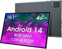 Планшет с SIM-картой, Android 14, 10 дюймов, 8 ГБ + 128 ГБ, 4G LTE, планшет и телефон (можно совершать звонки), разблокированный GSM, фаблет. 1000020971