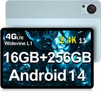 Планшет DOOGEE T30S, 11 дюймов, дисплей 2,4 тыс. пикселей, 16 (6+10) ГБ ОЗУ, 256 ГБ ПЗУ (1 ТБ TF), аккумулятор 8580 мАч/10 Вт, Android 13, Android, две Nano SIM-карты, 4G LTE + 5G WiFi, DRM L1, синий. 1000020984