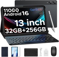 Планшет DOOGEE Tab E3 Pro Android 16, 13 дюймов, 32 ГБ + 256 ГБ/2 ТБ TF, Helio G100, аккумулятор 11000 мАч 18 Вт, FHD+ 90 Гц, игровой планшет со слотом для SIM-карты, 13 МП + 8 МП, планшет с клавиатурой и стилусом, мышью, чехлом, Gemini 1000021125