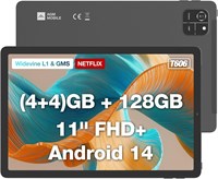 Планшет AGM Pad T1 на Android, 14 дюймов, 8 (4+4) ГБ + 128 ГБ/1 ТБ TF, 11-дюймовый FHD Widevine L1 дисплей, сенсорный планшет с аккумулятором 7000 мАч, две SIM-карты, 4G LTE/Wi-Fi/13+5 МП/Face ID/2 динамика/разъем 3,5 мм 1000021133