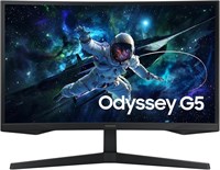 Игровой изогнутый монитор Samsung Odyssey G5 G55C QHD 32 дюйма, частота обновления 165 Гц и время отклика 1 мс (MPRT), радиус кривизны 1000R, AMD FreeSync, версия для Ближнего Востока (новая модель) - LS32CG552EMXUE 1000021513