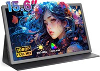 Портативный монитор FANGOR 15,6 дюймов, FHD 1080p, для ноутбука, HDR IPS, игровой монитор, USB-C HDMI удлинитель экрана с интеллектуальным чехлом для ПК, ноутбука, телефона, Mac, Xbox, PS4/5, Switch, с двумя динамиками. 1000021518