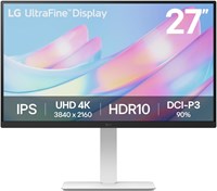 Монитор LG UltraFine 27US550-4K UHD IPS, 27 дюймов, 60 Гц, 5 мс, DCI-P3 90%, 10 бит, HDR10, защита от мерцания и режим чтения, интеллектуальное энергосбережение, регулировка высоты, наклона, поворота и вращения, DP1.4, HDMI, белый. 1000021525
