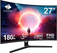 Игровой монитор Z-EDGE 27 дюймов, изогнутый, радиус кривизны 1500R — FHD 1080P, VA-панель, время отклика 1 мс, безрамочный LED-дисплей, AMD FreeSync — 1x DisplayPort 1.4 и 2x HDMI 2.0 UG27F 1000021533