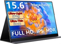 Портативный монитор, 15,6-дюймовый экран для ноутбука с разрешением 1080p, тонкий и легкий, с двумя портами USB-C, HDMI, дополнительным игровым дисплеем для компьютера со встроенными динамиками, портативный монитор для PS4/5, Xbox Switch, MAC, PC, телефон 1000021561