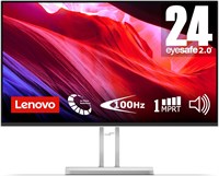 Монитор Lenovo L24i-4A 23,8 дюйма IPS FullHD 100 Гц с HDMI, VGA, HDMI, металлической подставкой, динамиками и держателем для телефона — цвет «Облачно-серый». 1000021606