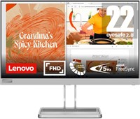 Игровой монитор Lenovo L22i-40 22 дюйма, IPS-панель, Full HD, 75 Гц, HDMI, VGA, AMD FreeSync, динамики, регулируемая подставка — цвет «Облачно-серый». 1000021613