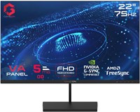 Монитор GAMEON GB22F75 Basic Series, 21,45 дюйма, VA-панель 1920x1080 FHD, 75 Гц, 5 мс, HDMI 1.4, Adaptive-Sync, встроенные динамики — черный. 1000021635