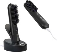 Беспроводной выпрямитель для волос BOMIDI со съемной щеткой для легкой очистки, 200 млн. отрицательных ионов, 6-скоростным интеллектуальным контролем температуры и двойной зарядкой Type-C/база, удобный в путешествиях инструмент для укладки — черный 1000022114