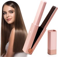 Беспроводной выпрямитель и плойка для волос 2 в 1, миниатюрный портативный дорожный беспроводной керамический утюжок для выпрямления и завивки волос, быстрый нагрев за 30 секунд, 3 уровня защиты от ожогов, для прямых и кудрявых волос, перезаряжаемый от Ty 1000022125