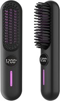 OASIAURA - Беспроводная щетка-выпрямитель для волос, керамическая расческа для волос, 7 температурных режимов, 2-в-1: выпрямление и завивка, Type-C, светодиодный дисплей, технология отрицательных ионов, черный и фиолетовый цвета. 1000022188