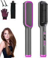 Щетка-выпрямитель для волос MAYCREATE®, 2 в 1, быстрый нагрев и 5 температурных режимов, защита от ожогов, турмалиновое керамическое покрытие с отрицательными ионами, инструмент для укладки волос для женщин. 1000022197