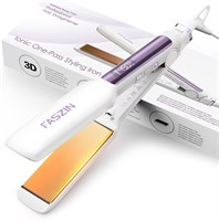 Профессиональный выпрямитель для волос Faszin с широкими пластинами, 42 мм, титановые пластины с отрицательными ионами, быстрый нагрев за 30 секунд, светодиодный дисплей температуры, широкий диапазон напряжения и 11 регулируемых температурных уровней (130 1000022243