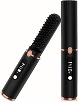 Беспроводная расческа-выпрямитель для бороды для мужчин и женщин, быстрый нагрев за 15 секунд, защита от ожогов и автоматическое отключение, 4-позиционный дисплей, портативная расческа-выпрямитель для волос для путешествий. 1000022249