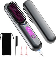 Беспроводная щетка-выпрямитель для волос, портативный выпрямитель для волос, мини-щетка-выпрямитель для волос с 50 миллионами отрицательных ионов для путешествий, перезаряжаемая через USB, емкость 5000 мАч, для женщин, выпрямитель для бороды для мужчин. 1000022279
