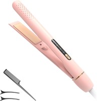 Выпрямитель для волос, быстрый нагрев за 10 секунд, профессиональный выпрямитель и плойка 2 в 1 (2,5 см), вращающийся на 360° шнур, регулируемая температура и автоматическое отключение, розовый. 1000022282