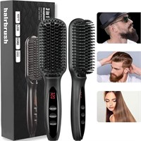 Выпрямитель для бороды MOTIM, ионная щетка-выпрямитель для волос с ЖК-дисплеем, быстрый нагрев за 30 секунд и 12 регулируемых температур, улучшенная щетка для бороды, портативная щетка для выпрямления бороды с защитой от ожогов для бороды длиной от 5 см ( 1000022322