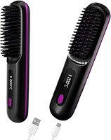 Портативный беспроводной выпрямитель для волос в виде щетки-расчески для женщин, фен с отрицательными ионами, беспроводной, от 250°F до 410°F, перезаряжаемый. 1000022328