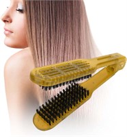 Двусторонняя щетка, расческа для выпрямления волос, щетка-выпрямитель для волос с зажимом, антистатическая расческа для укладки волос, парикмахерский инструмент для женщин, мужчин, дома и парикмахерской. 1000022329