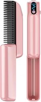 Беспроводная электрическая расческа-выпрямитель для волос для женщин, портативная электрическая расческа для выпрямления волос с отрицательными ионами, быстрый нагрев за 30 секунд, регулировка температуры для путешествий, подходит для разных типов волос ( 1000022335
