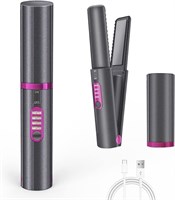 Портативный керамический утюжок для выпрямления и завивки волос, 8 дюймов, защита от ожогов, 3 уровня регулировки температуры, напряжение 110-220 В, быстрый нагрев, отключается от сети, перезаряжаемый, разъем Type-C. 1000022336