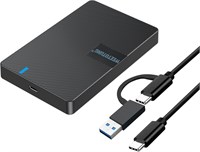 Внешний корпус для жесткого диска HDD/SSD 2,5" USB 3.0 USB-C - WEETOTUNG, двухпортовый, 5 Гбит/с, с поддержкой UASP без инструментов, для SATA I/II/III - универсальное хранилище для ПК/Mac/MacBook/PS4/PS5/Xbox 1000022396
