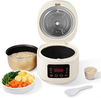 Рисоварка, 3 л, умная, многофункциональная, с функцией приготовления на пару и варки, автоматический запуск через 24 часа, подходит для 3-5 человек, поддон для приготовления на пару, мерные стаканчики и ложка (белая) 1000022670