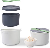 Рисоварка TERRIFI для микроволновой печи, набор для приготовления риса и макарон в микроволновой печи с ложкой для риса, удобный для приготовления или разогрева пищи, зеленый. 1000022761