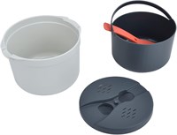 Набор для приготовления риса в микроволновой печи, 2 литра, пищевой полипропилен, крышка, сито с ложкой для риса, паровая кастрюля для микроволновой печи. 1000022798