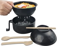 Набор для приготовления лапши быстрого приготовления в микроволновой печи ELECDON: миска для лапши с крышкой и палочками. Необходимые вещи для студенческого общежития (для девушек и юношей). Быстрая и удобная лапша с ручками. Незаменимые вещи для квартиры 1000022820