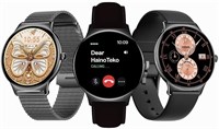 HainoTeko HainoTeko-5 Super Slim - это умные часы с AMOLED-дисплеем, удобным голосовым помощником и 3 парами черных ремешков для женщин 1000023007